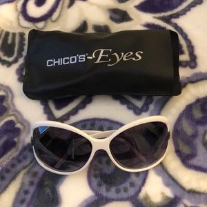 Pair of white Chico sunglasses
